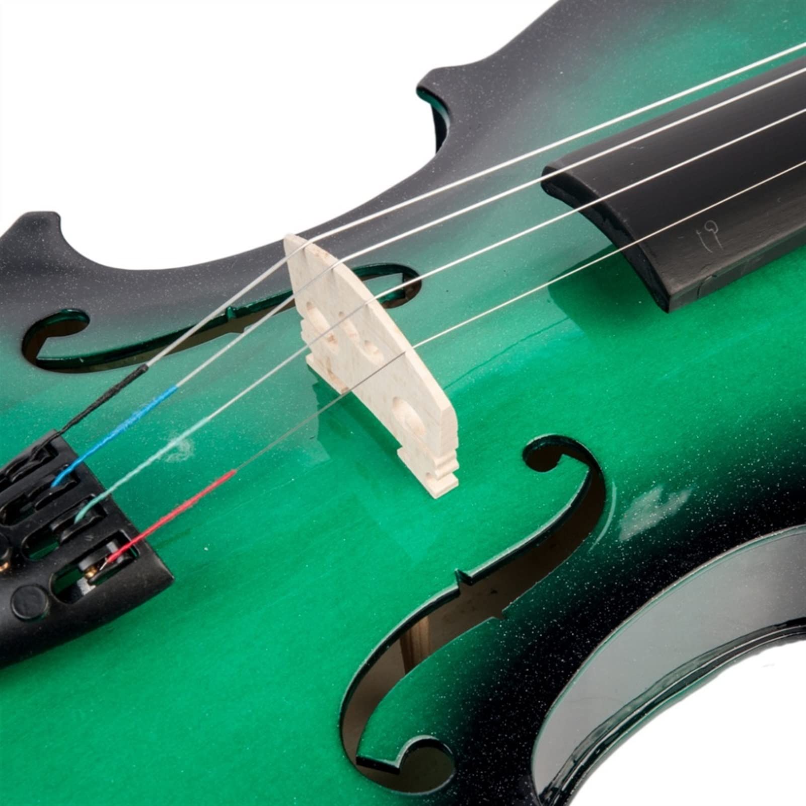 FLFL Violin Acoustic Violin ,3/4,1/4,1/2,1/8 Violin W/Case Bow for Students Beginners Green & Black (Color : 4/4)