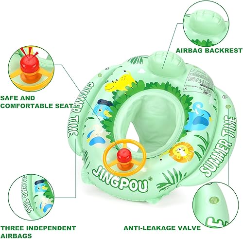 Miniatura 3 de Inflatable Baby Swim Safe Seat Float Ring Toddler Pool Float with Seat Boat Inflatable Ride-on Swimming Pool Toys for Kids Outdoor