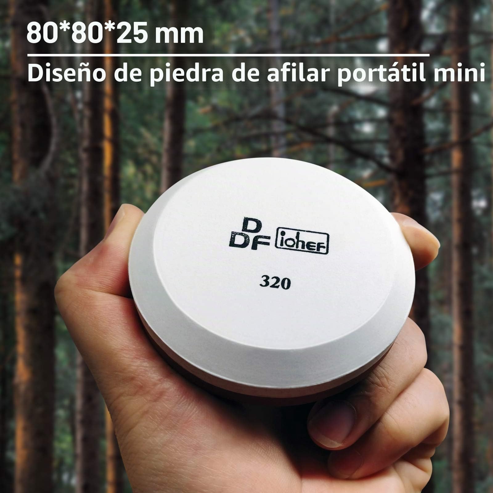 DDF IohEF Piedra de afilar hacha/hacha, grano 180/320, piedra de afilar profesional y afilador de herramientas, afilador de hachas con bolsa portátil