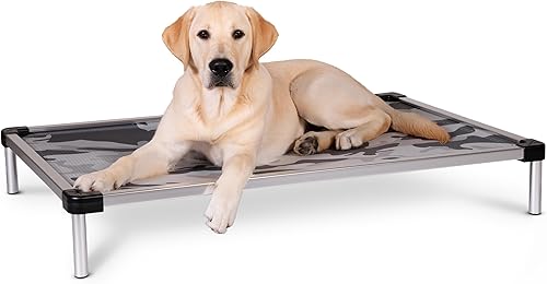 Miniatura 20 de K9 Ballistics - Cama elevada para exterior, a prueba de mordiscos y con enfriamiento para perros grandes - Prácticamente indestructible, Malla