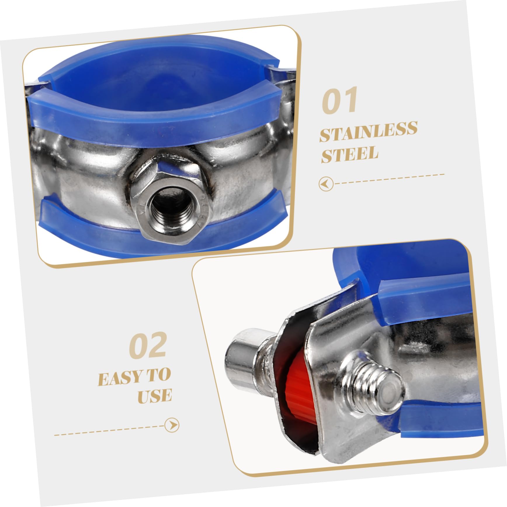 EXCEART 4 Ensembles Collier De Serrage En Acier Inoxydable Pince Robuste Pépin Serrer Agrafe Collier De Serrage Pour Tuyau Support De Pipe Support De Tuyau Mural 2 Pièces * 4