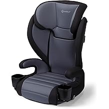 Safety 1st Grow and Go 2-in-1 Booster Car Seat with ComfortWings, Converts High-Back to Backless, 19" Wide, Fits 3 Across, Lightweight, Foldable, Easy-Clean, Cup Holders, 40-100 lbs, Black Sand