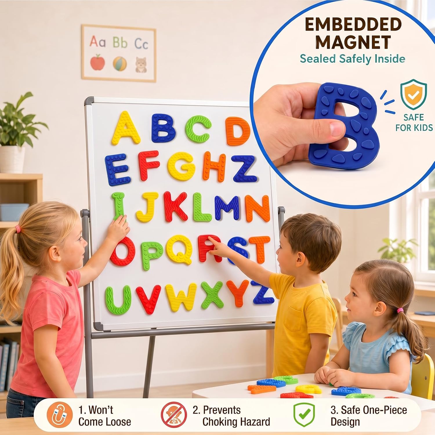 Sensory Silicone Magnetic Alphabet Letters, ABC Fridge Magnets | Interactive walking and dancing crab for babies and toddlers with infrared sensing, music, sensory play, and fun gift giving