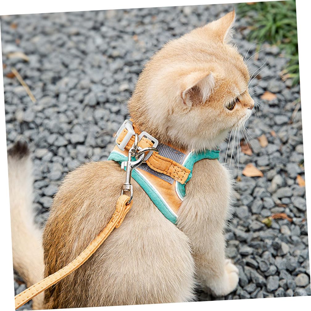 POPETPOP 2sätze Einstellbares Katzenharness Mit Reflektierendes Atmungsaktives Geschirr Für Katzen Und Kätzchen Für Sicheres Gassigehen Und Outdoor-aktivitäten