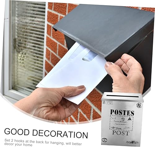 Miniatura 8 de Ciieeo Caja de 1 pieza de buzón de estaño retro para colgar en la pared, maceta para colgar en la pared, decoración de vallas, buzón de correo,
