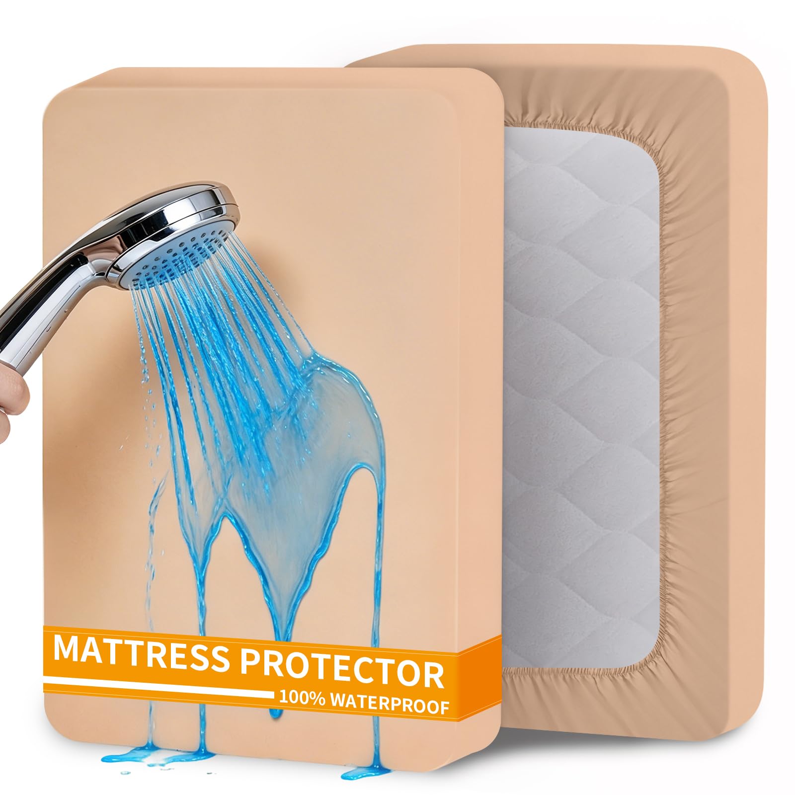 Photo 1 of Mecerock Twin Waterproof Fitted Sheet Noiseless Protector for College Dorm