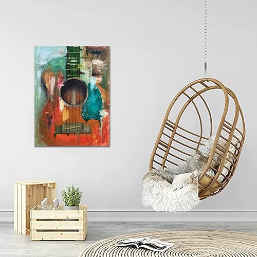 Miniatura 5 de YeiLnm Obra de Arte para Sala de Música 32x24 Guitarra Arte Música Decoración