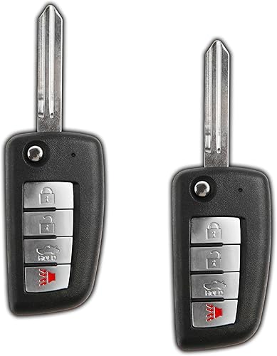 2 llaveros KeylessOption de repuesto para Nissan Rouge Murano 2002 2003 2004 2005 2006 2007 2008 2009 2010 2011 2012 2013 2014 2015 2016 2017