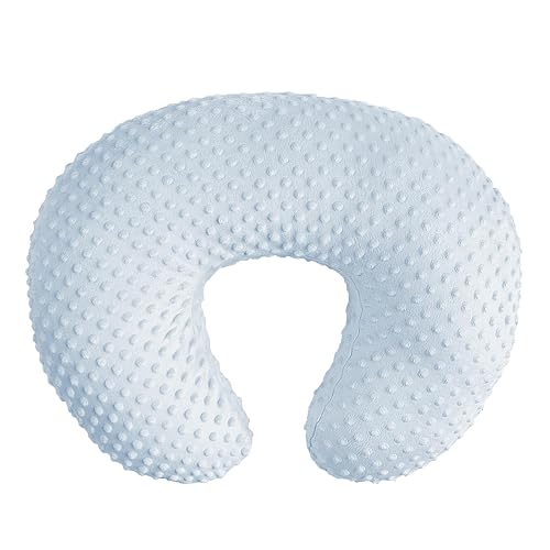 OWLOWLA Minky Nursing Pillow Cover, Breastfeeding Pillow Slipcover Fits Nursing Pillow for Baby Boy Girl(Baby Blue)