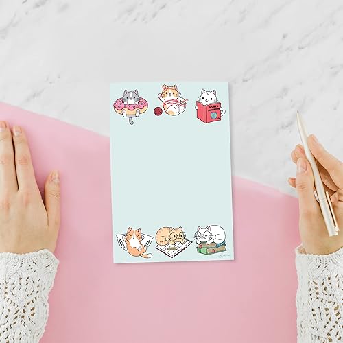 Miniatura 2 de Lindas notas adhesivas de gato kawaii Cuaderno de notas de humor de gato, tarjeta para regalo para amantes de los gatos, 50 páginas de 4 x 6