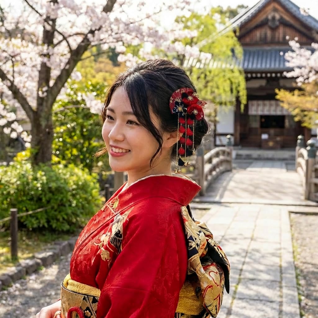 Amazon.com : CRB Fashion Womens Japanese Kimono Flower Kanzashi