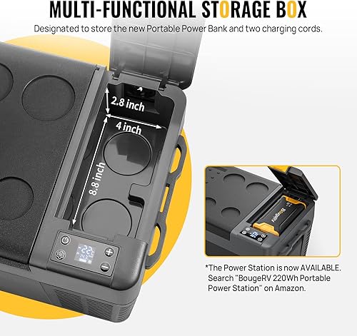 Miniatura 2 de BougeRV Artículos del paquete: CRPRO 21 cuartos de galón 12v refrigerador de coche (negro) y cubierta protectora aislada de 21 cuartos de galón