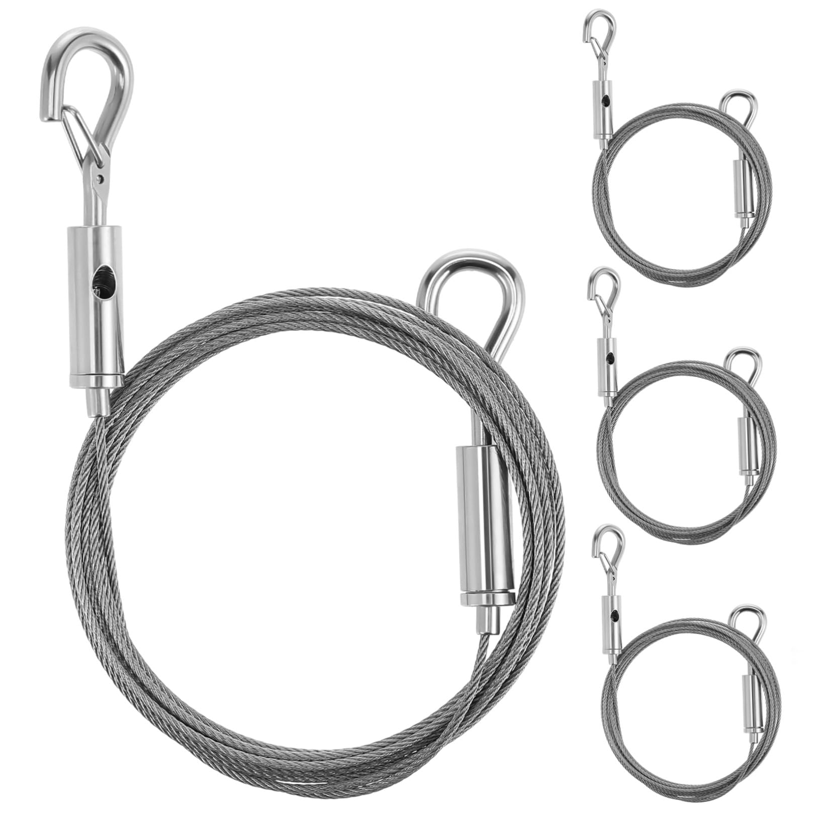 Câble inoxydable pour tableaux LIFKOME : lot de 4 fils suspendus avec double crochets réglables