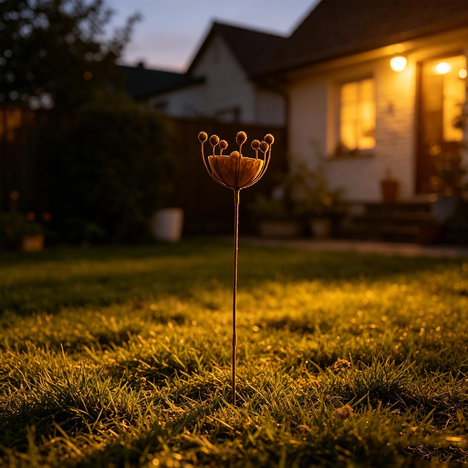 Generisch Mangiatoia decorativa da appendere per uccelli, resistente alle intemperie, con 8 scomparti su punte in metallo, per giardino, balcone e esterni, con grande capacità