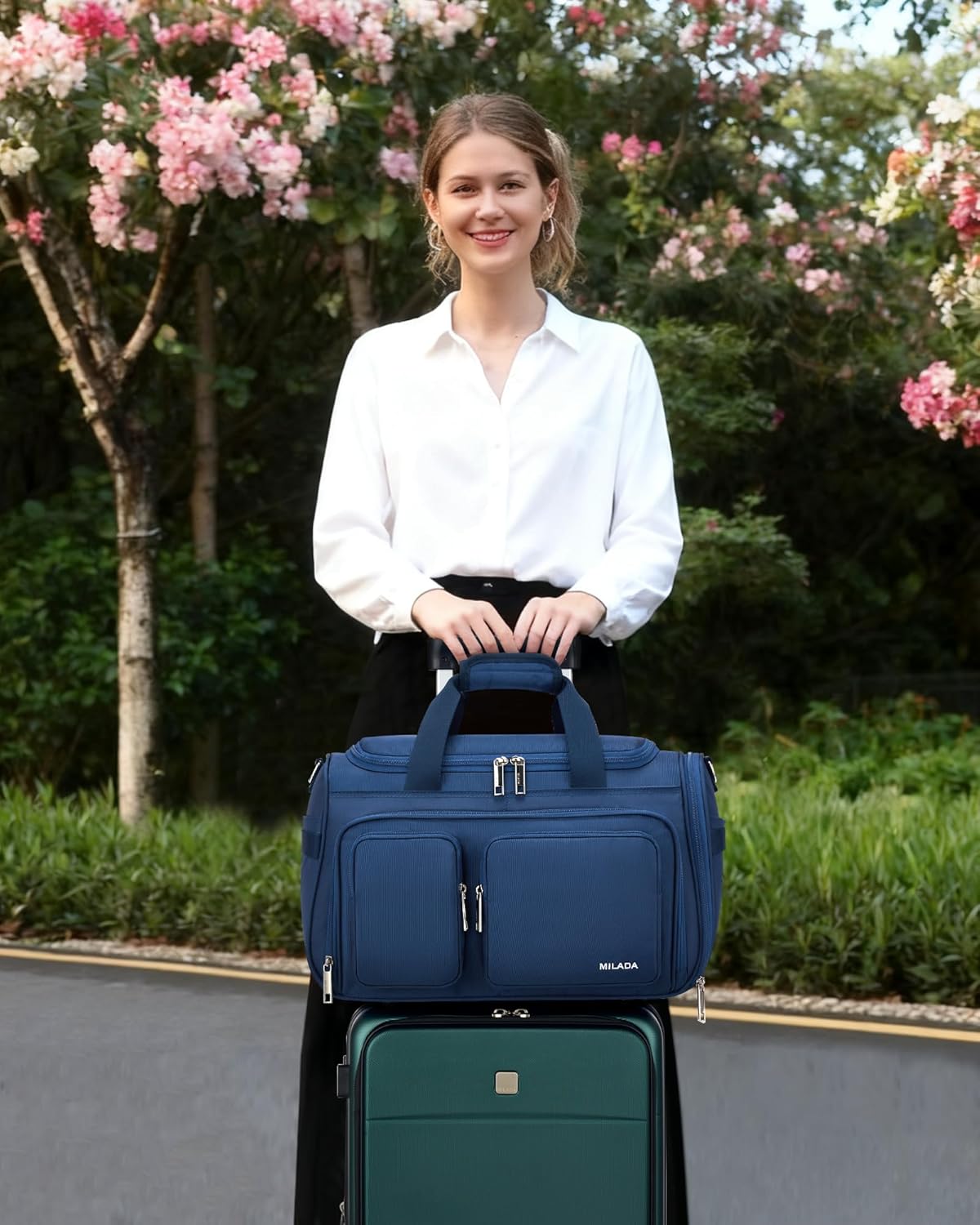 MILADA Underseat Carry On Luggage Bags for Travel Lightweight Foldable Carry On Bags for Airplanes Small Duffle Bag for Men Women TSA Approved Underseat Bag Travel Tote Bags, Blue - Image 5