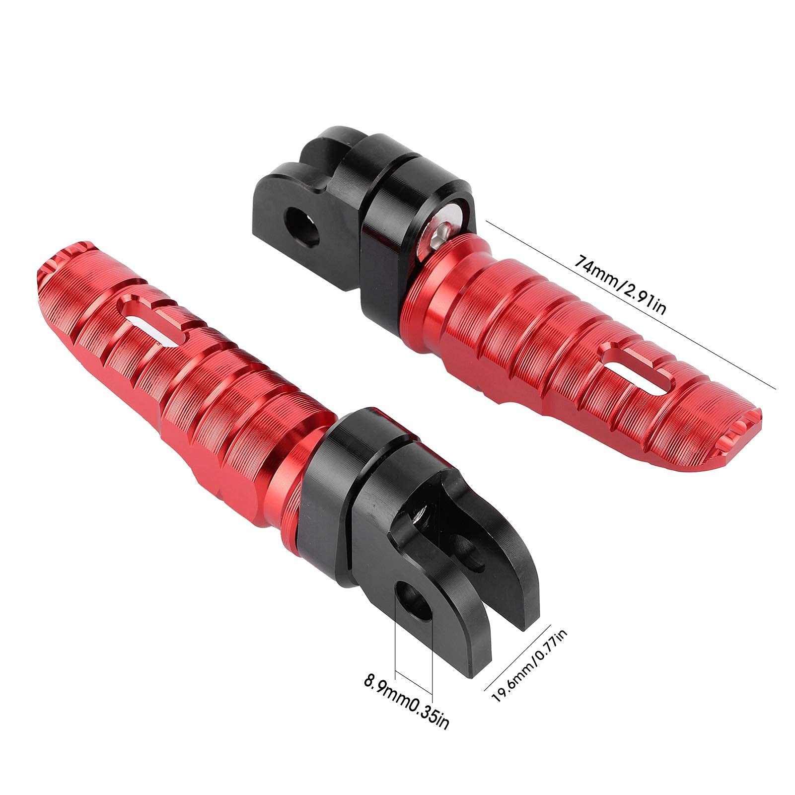 Paires de repose-pieds avant de moto Yctze avant gauche droite pour MT-03 MT-25 MT-07 MT-09 R3 XJ6(rouge)