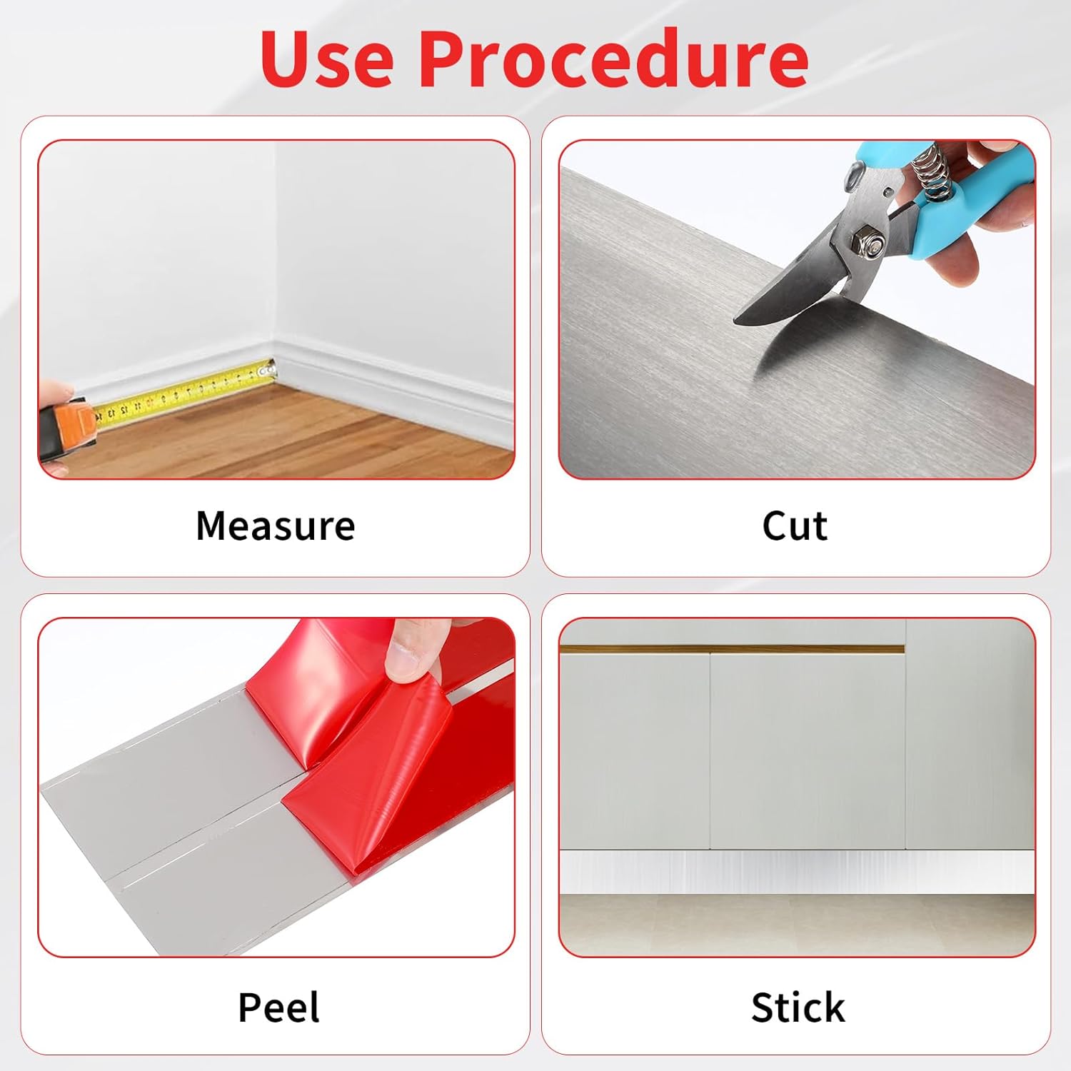 Stainless Steel Kick Plate Metal Kick Plate, Self-Adhesive Kickplate, Baseboard Molding Trim, Anti-Scratch Base Cover for Wall, Door, Kitchen Cupboard, Dishwasher Toe （9.8ft x 3.9in）