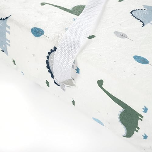 Miniatura 3 de Lush Decor Baby Dinosaurs Roar - Funda para cambiador, suave y afelpada, 32 x 16 x 5 pulgadas, verde azulado polvoriento y gris