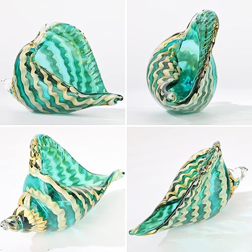 Miniatura 5 de Escultura decorativa de caracola de vidrio soplado, arte moderno de vidrio, estatua decorativa de concha, escultura de concha para mesa de comedor,