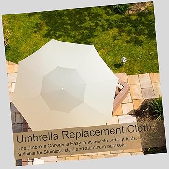 Telo Ricambio Per Ombrellone Rettangolare 3x2 M - Stoffa Replacement Verde, Cachi, Nero, Grigio, Giallo - Foto 13
