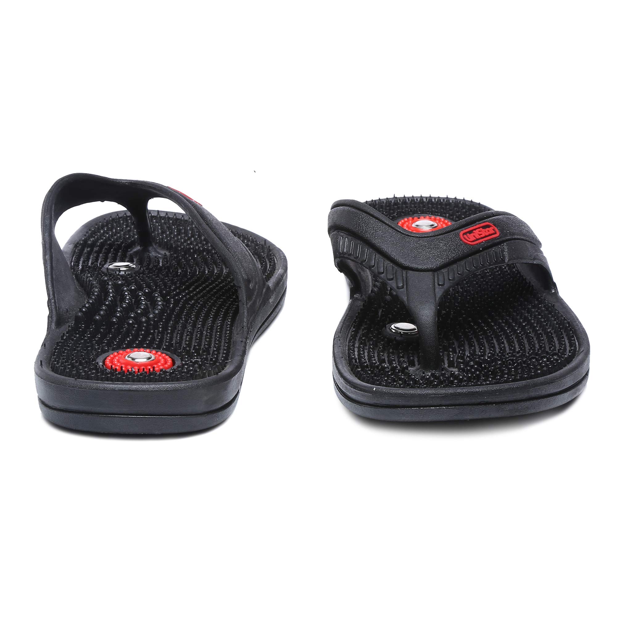 Unistar Acupressure Slippers - Boost Blood Circulation and Relieve Pain | Orthopedic Flip-Flops | For Men's & Women's (Black). 4