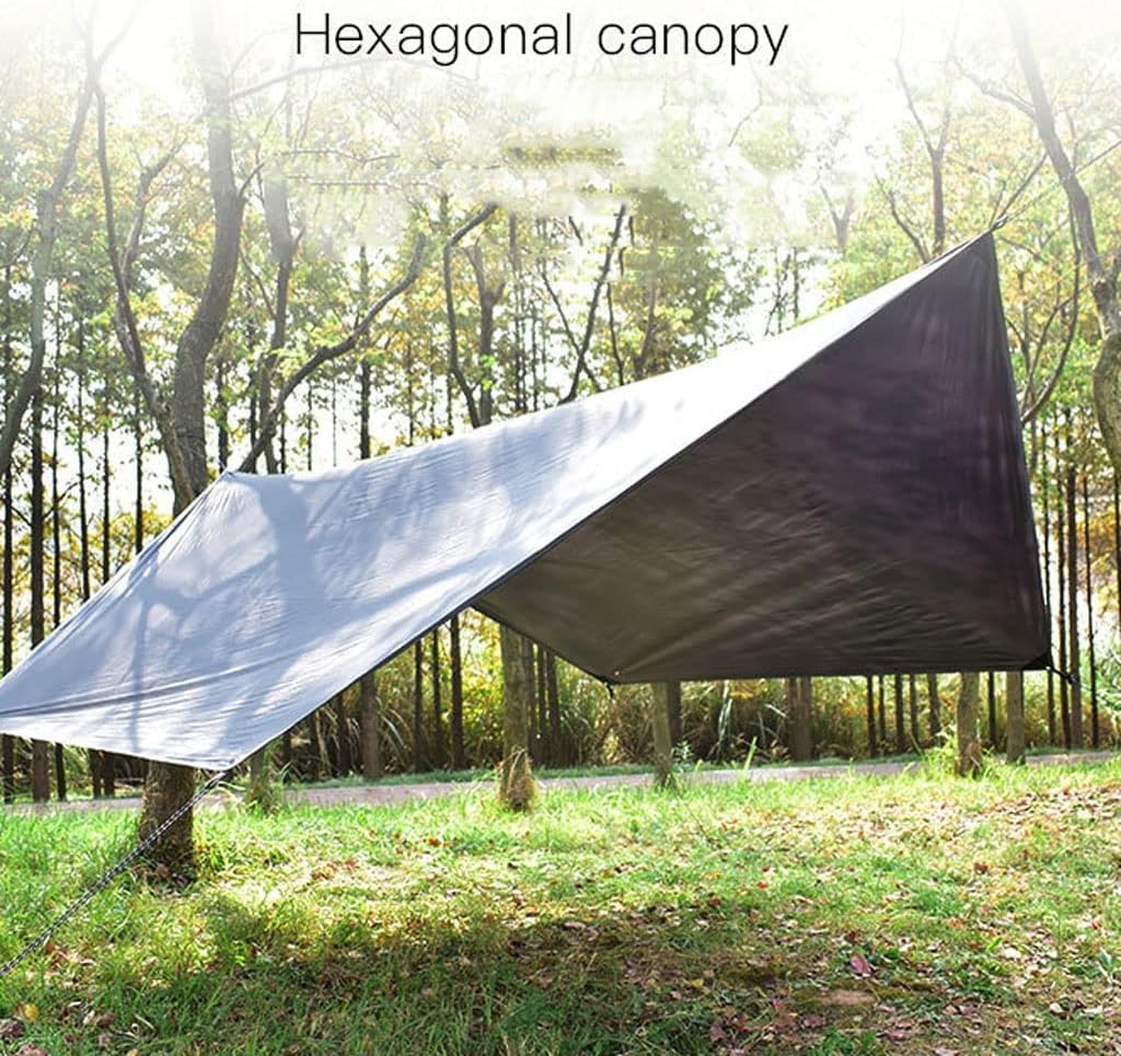 Tent Tarp Camping Tarp Outdoor Camping Multi-Function Sunshade Waterproof Rain Fly Tarp Camping Accessories Tent Tarp (Color : Schwarz)