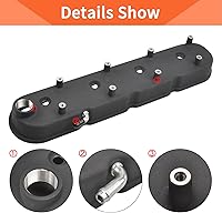Vista 2 de Cubierta de válvula de motores de aluminio fundido con soportes de bobina compatible con GM LS LS1 LS2 LS3 LS6 5.3 6.0 - Negro