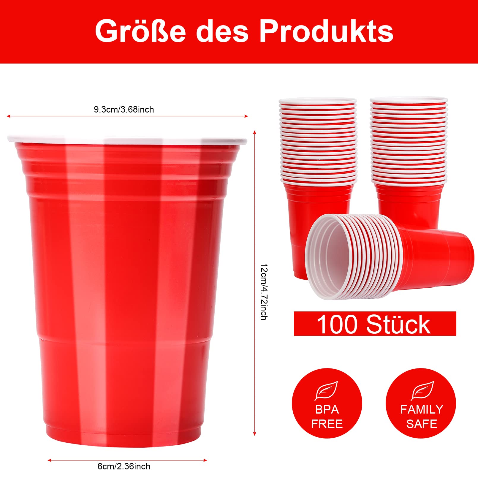 PZ 300 Bicchieri in PLASTICA ml 400 per Acqua Birre Bevande Cocktail Granite Frappe' Plastic Cups Bicchiere Rigido