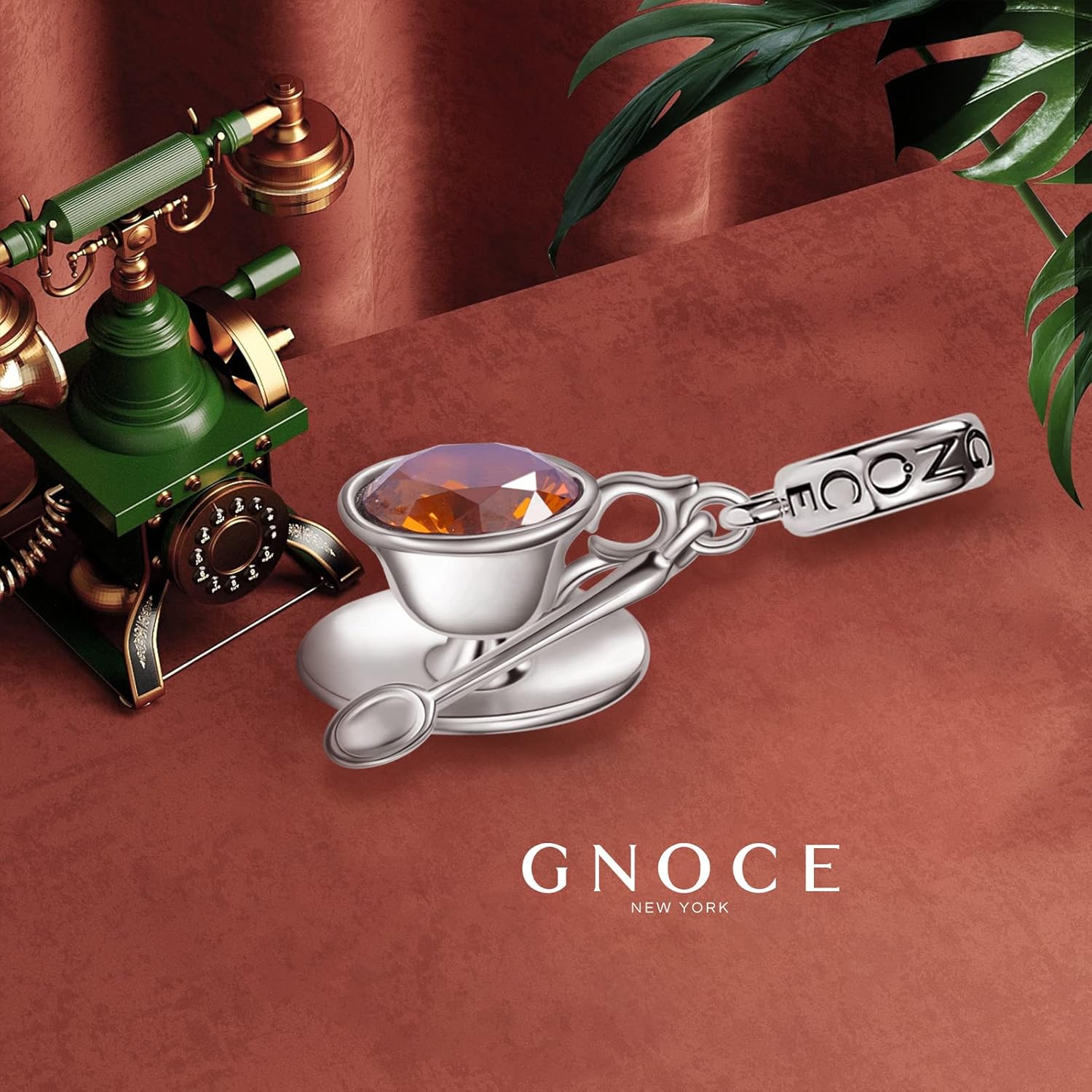 Miniatura 2 de GNOCE Rose Gold Pendant Charm for Women Sterling Silver Coffee Cup Dangle Charms for BraceletNecklace Christmas Jewelry Gift For Mom Sister Daughter