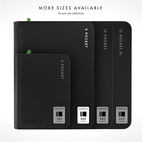 Miniatura 7 de Vault X Carpeta prémium Exo-Tec con cremallera carpeta de álbumes de tarjetas intercambiables de 9 bolsillos carpeta de bolsillo de carga lateral de