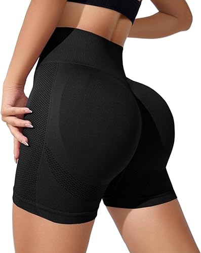 Women's High Waisted Biker Shorts Butt Lifting Tummy Control Gym Shorts Slim Fit Stretch Fitness Yoga Leggings Shorts