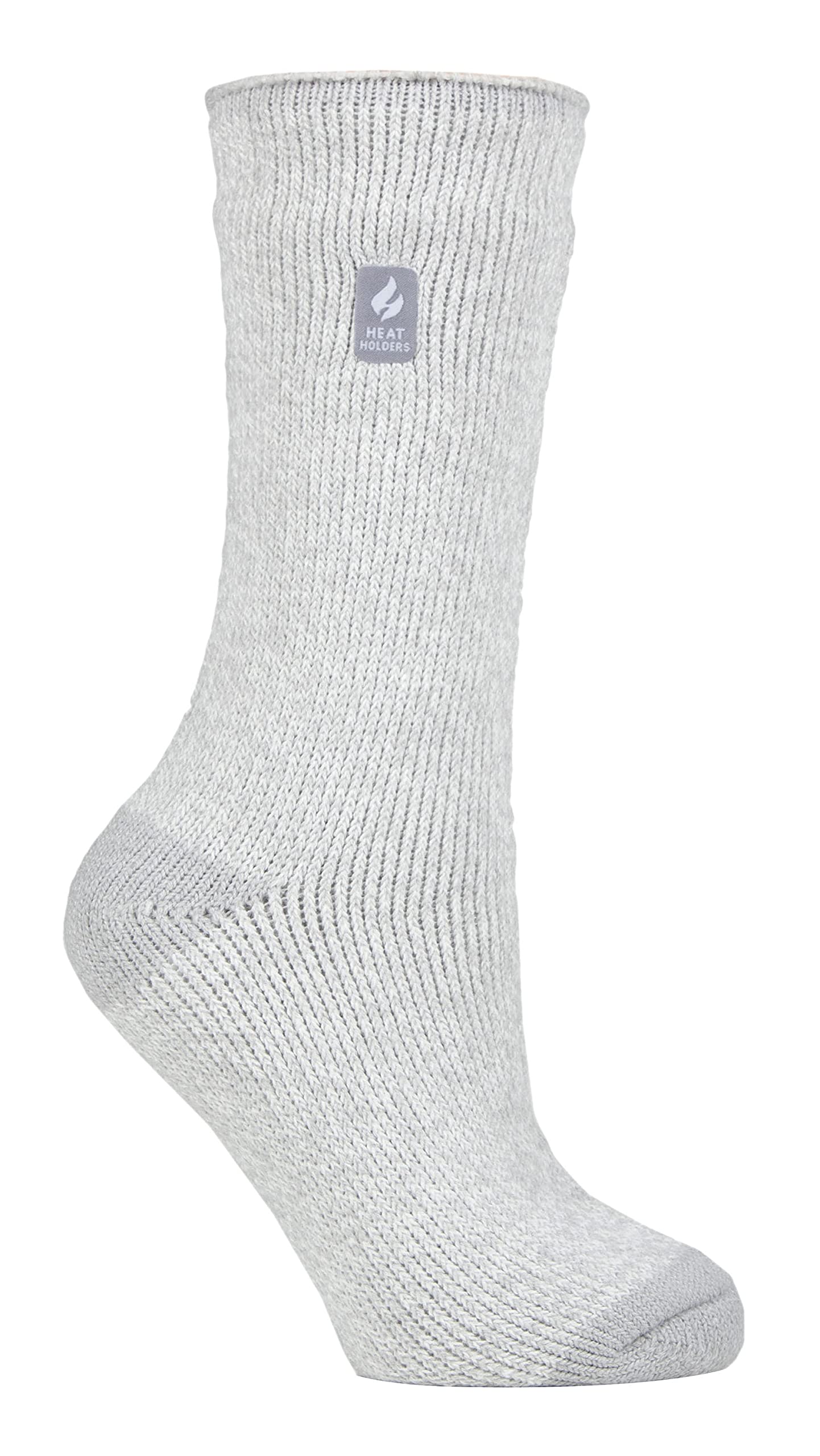 HEAT HOLDERS Lite - Womens Insulated Thermal Socks | Multiple Designs Including Argyle Stripes Hearts Stars | Warm Socks for Winter (4-7, Silver Grey (Venice))