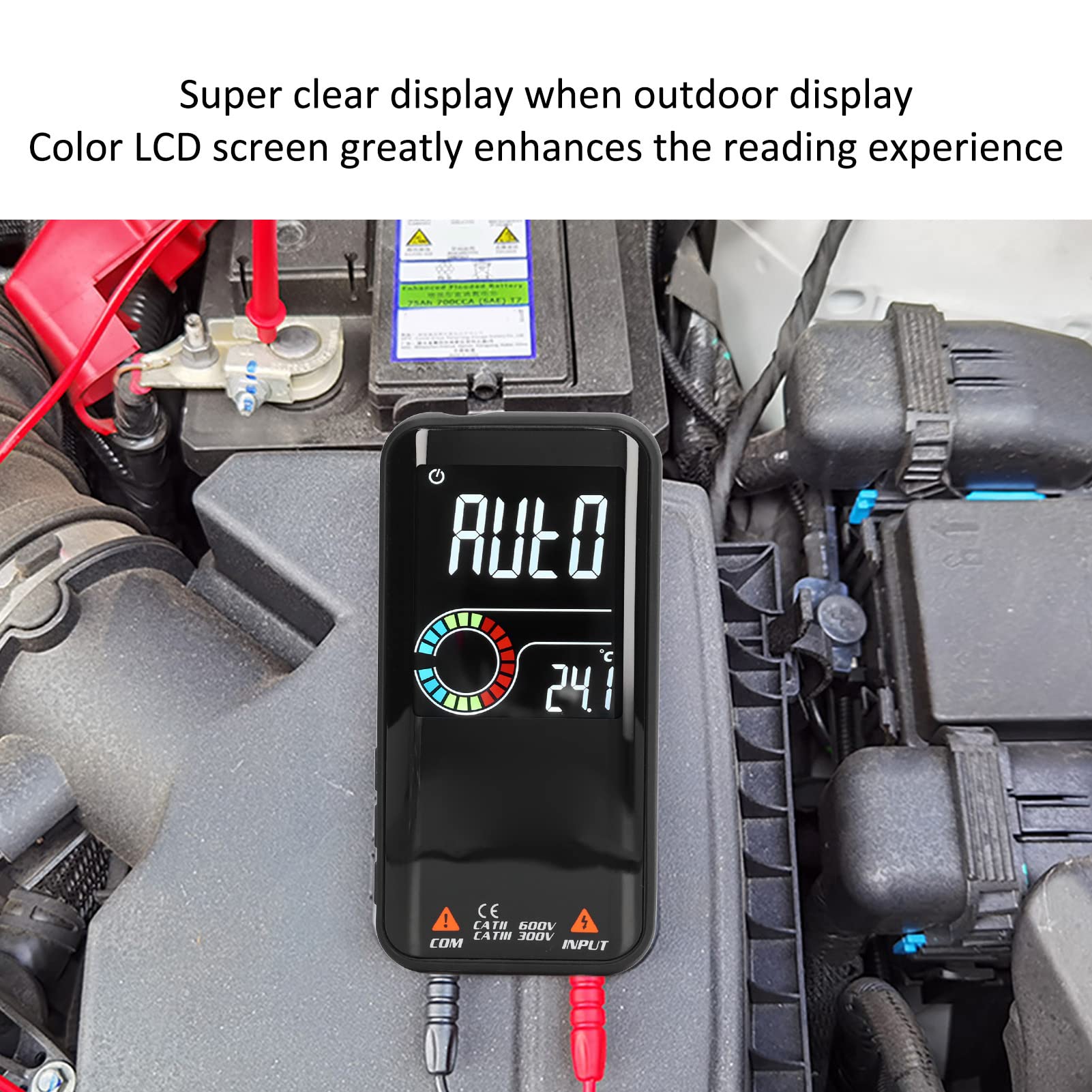 Multimetro Digitale Ricaricabile Misuratore di Tensione CA CC Ad Alta Precisione con Range Automatico per Elettricisti LCD a Colori Portatile 1 unità