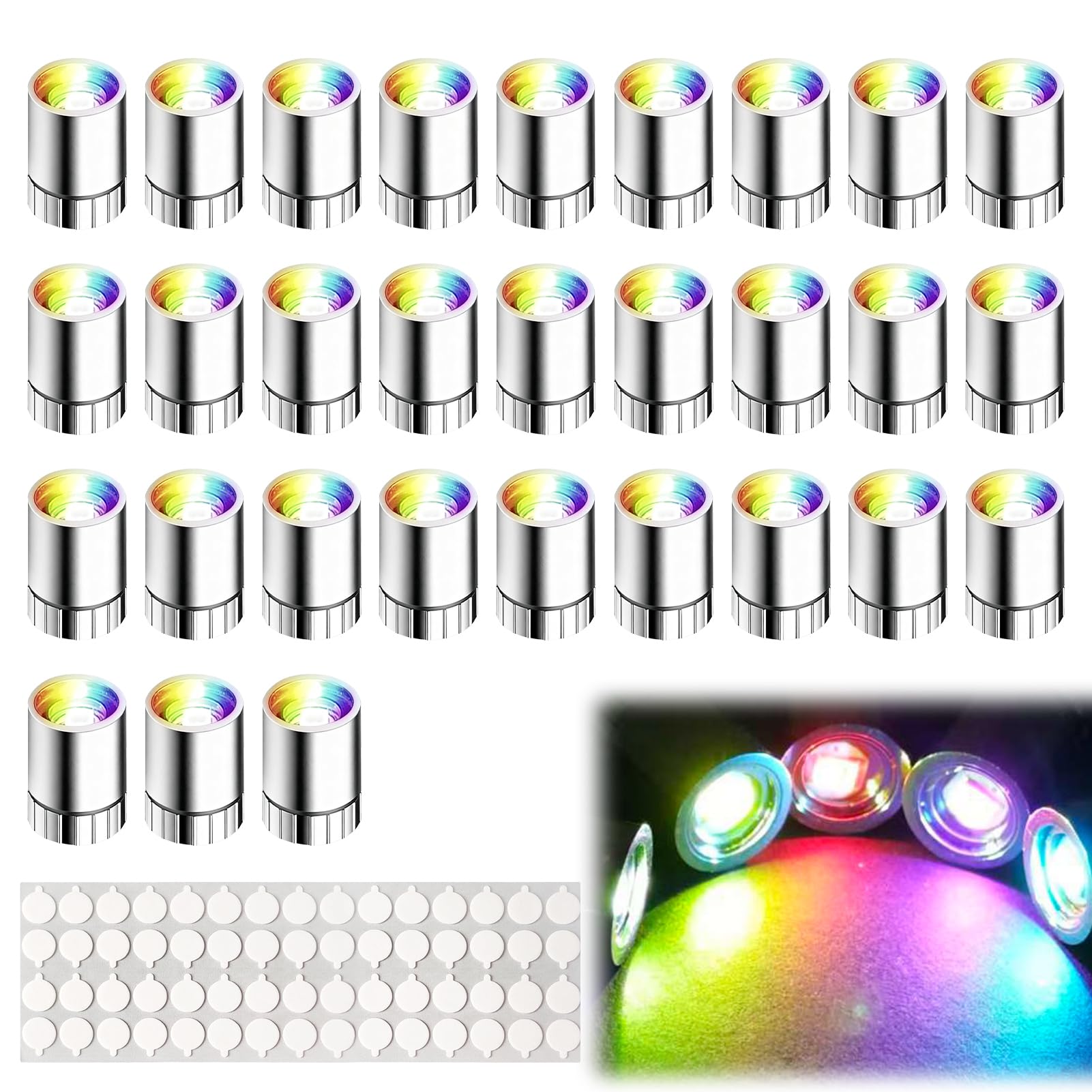30 Stück Mini LED Lichter für Puppenhaus Beleuchtung, Farbige Kleine Led Lichter mit Batterie & Klebepunkte, Puppenhaus Licht Minilichter Miniatur Lampe für Miniatur Modelle, Ballon, DIY Dekoration
