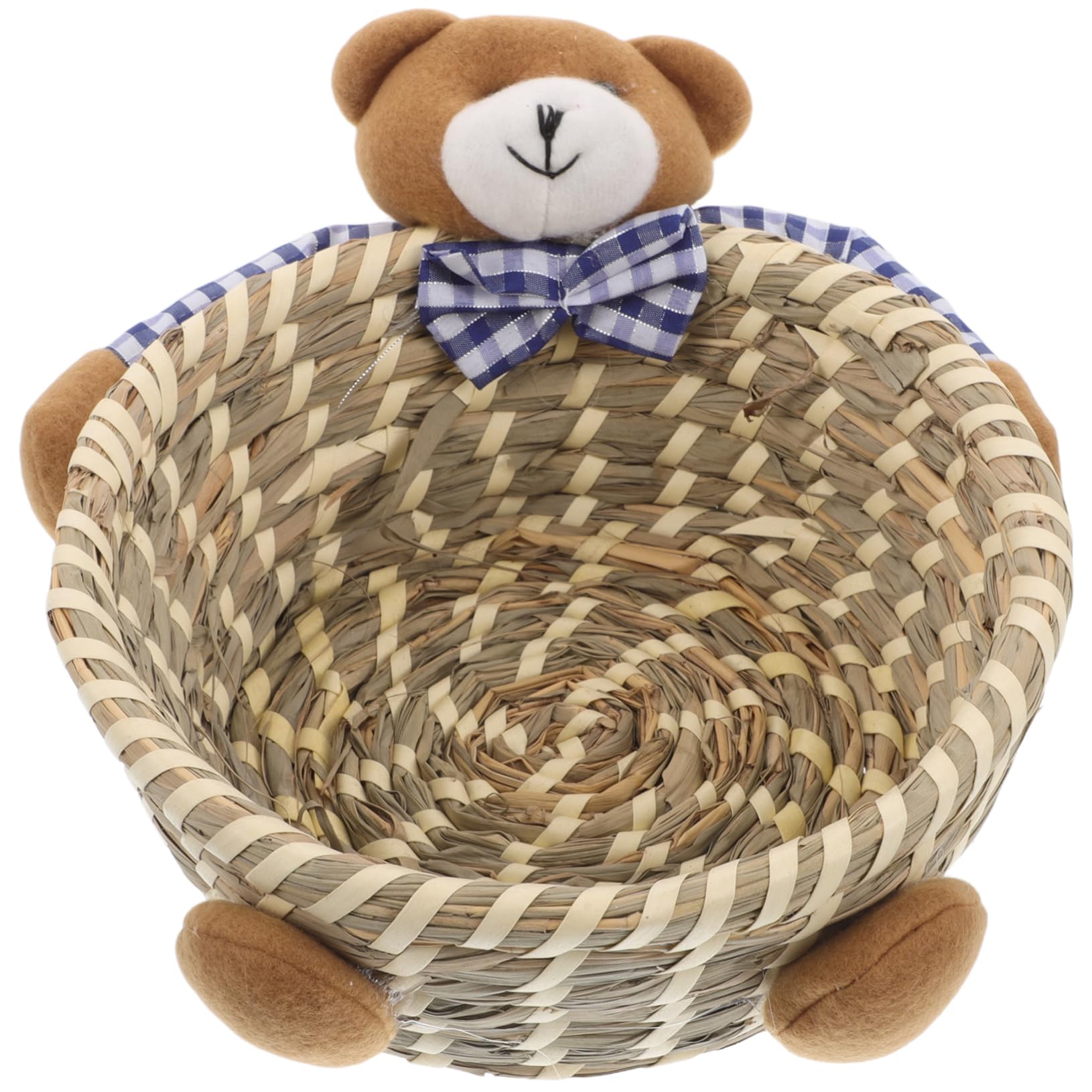 PRETYZOOM Bear Storage Basket Large Woven Baskets Organizer Bin Home Decor for Boys and Girls' Toy Storage