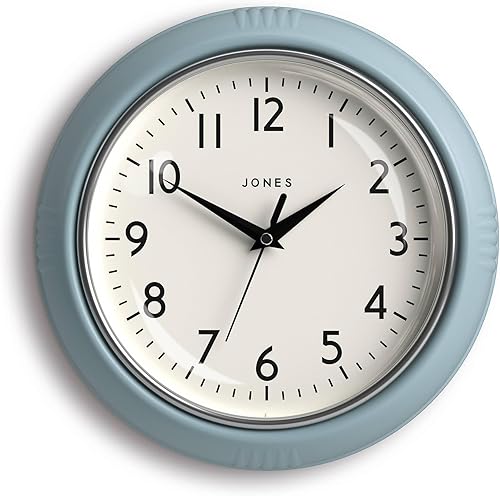 Miniatura 10 de JONES CLOCKS® Reloj de pared Ketchup | Reloj de comedor retro redondo | 10 pulgadas | Amarillo | Ideal para la cocina, sala de estar, oficina o