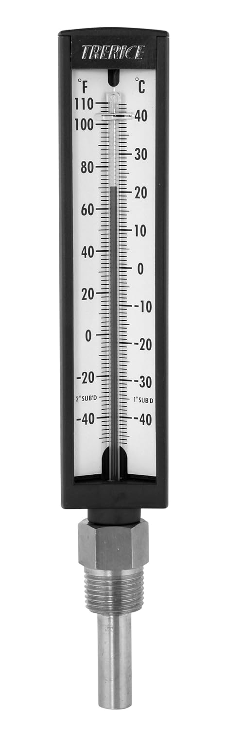 Trerice HT3041 Hydro-Therm, 1/2" NPT Connection, Straight Stem, -40-110˚F & C