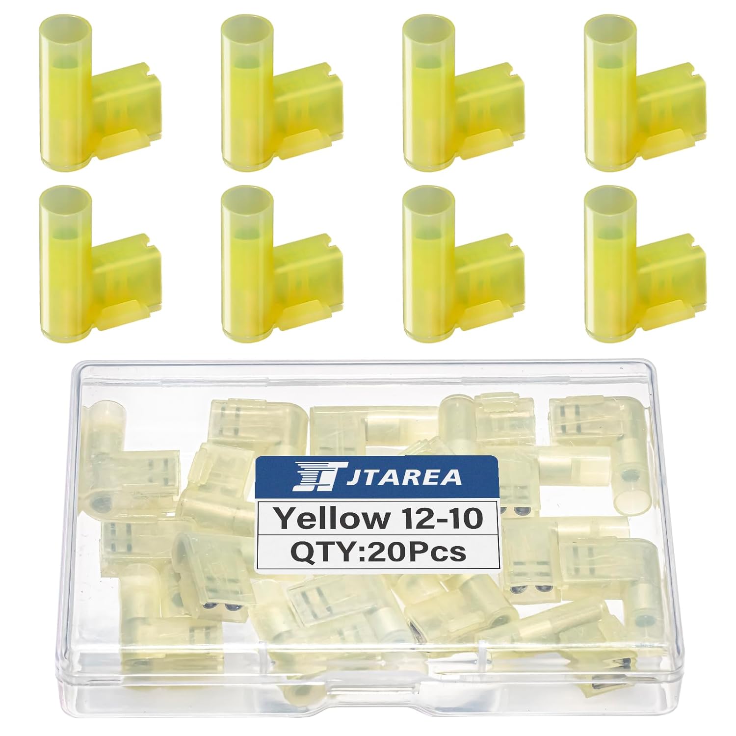 90 Degree Female Right Angle Flag Spade Connector Wire Terminal Crimp Connectors Nylon Crimps Terminals Quick Disconnect for 12-10 AWG Gauge Wiring (Pack of 20pcs)