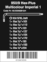 Vista 6 de Wera 056490 Tool-Check Plus Bit - Juego de llaves en L (métricas y Wera 05022639001) para 950 SPKL/9 SZ imperial, multicolor
