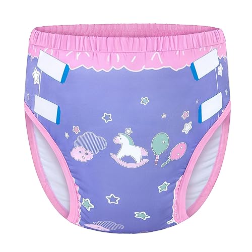 Littleforbig Soft Silky Underwear Comfortable Washable Reusable Adult Training Pants - Little Fantasy Purple S - Purple - Small