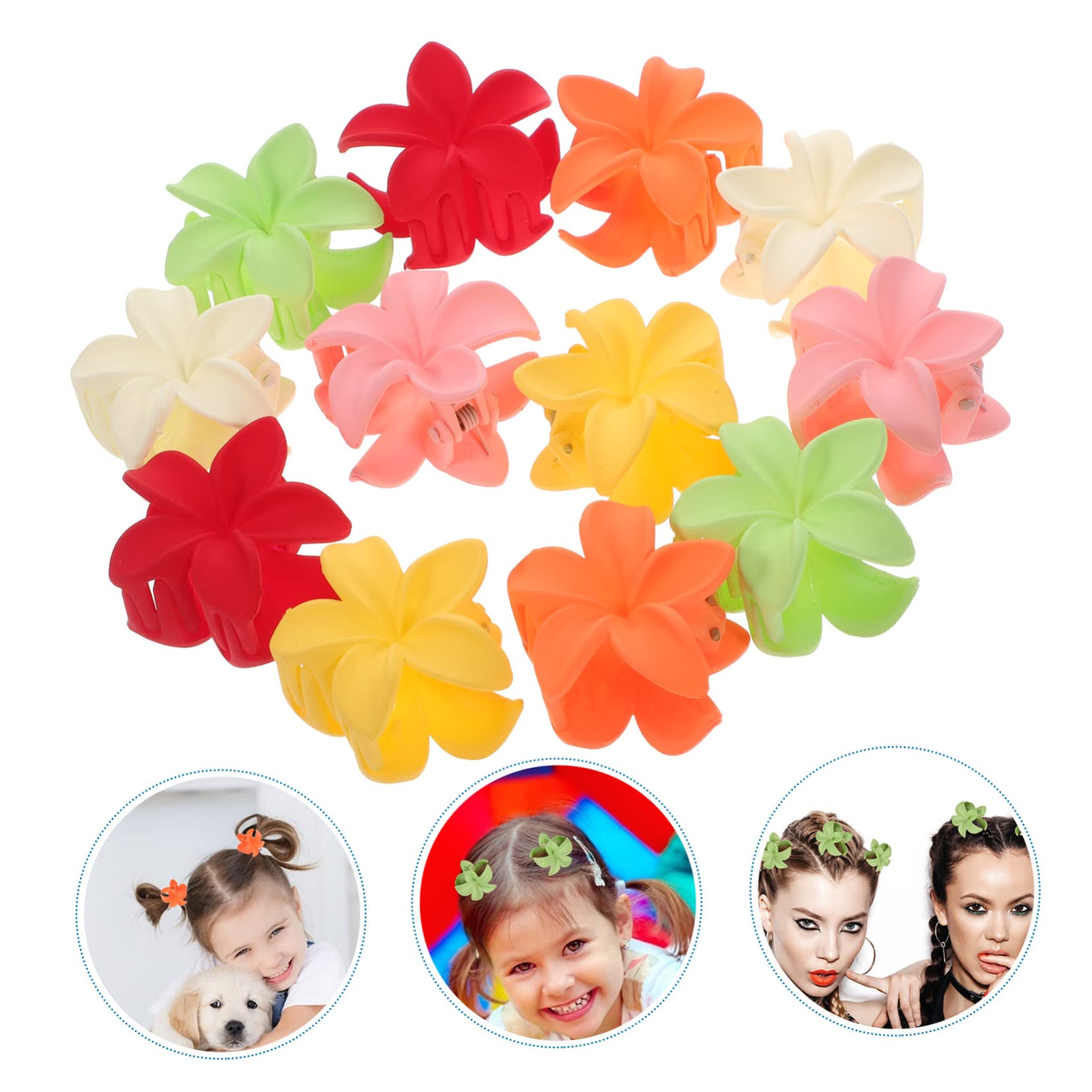 MAGICLULU 4 Sets Einzigartige Blumen-haarspangen Große Hawaii-blumen-haarspangen Für Frauen Starker Halt Für Lockiges Haar 12 Stück * 4