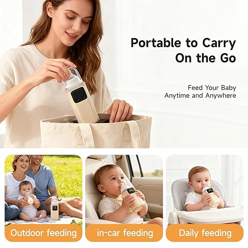 Miniatura 3 de Calentador de biberones portátil con batería de 8000 mAh, adecuado para leche materna y alimentación de fórmula, calentador de biberones para leche