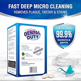 36 units Retainer Cleaner and Denture Cleaning Tablets - Mouthguard Cleaner and Denture Cleaner Tablets Remove Plaque, Odors and Stains from Aligners, Night Guard and Removable Dental Appliances.
