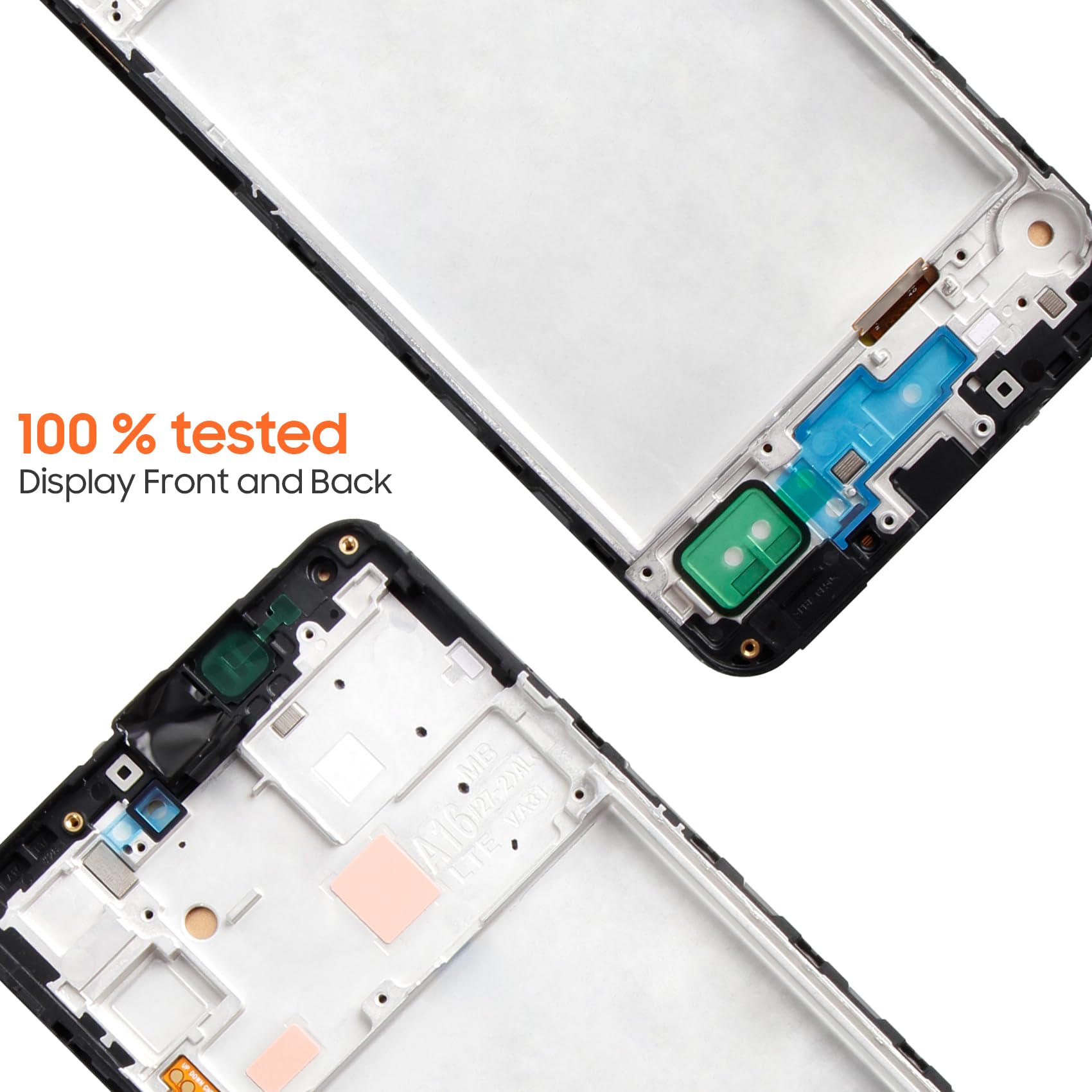 Incell - Schermo LCD per Samsung Galaxy A16 4G A165 Display Touch Screen Digitizer Assembly SM-A165F/DSB, A165F, A165F/DS (nero con telaio)