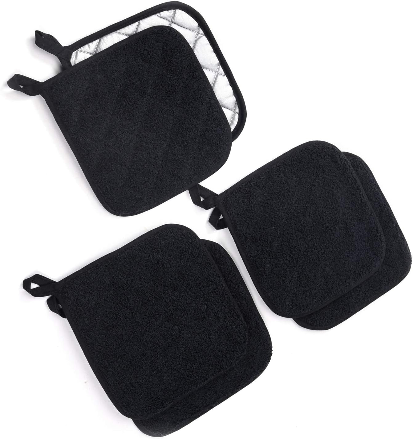 Potholders Set, 6 Pack of Heat Resistant Hot Mat Coasters Pure Cotton Kitchen Everyday Pot
