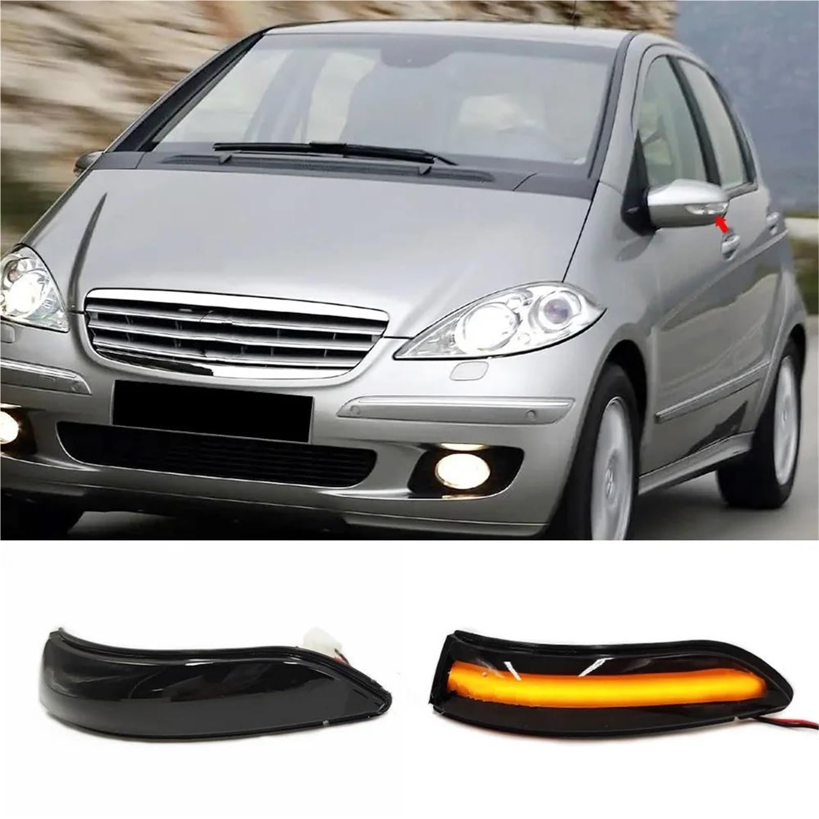 Freccia Specchietto Retrovisore Spia Luminosa A LED Dinamica Sequenziale Per Specchietto Retrovisore Per Mercedes Per Benz Classe A B W169 W245 2004-2008