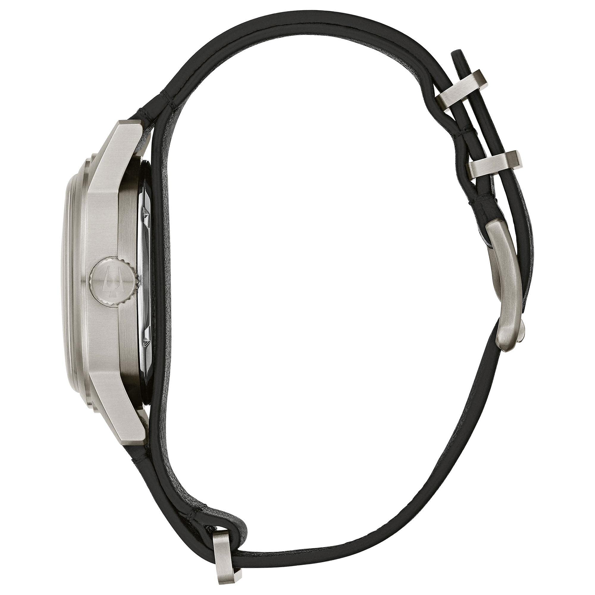 Bulova Hack Hack - Orologio automatico da uomo a 3 lancette in acciaio inossidabile, cinturino in pelle Nato, lancette e pennarelli luminosi
