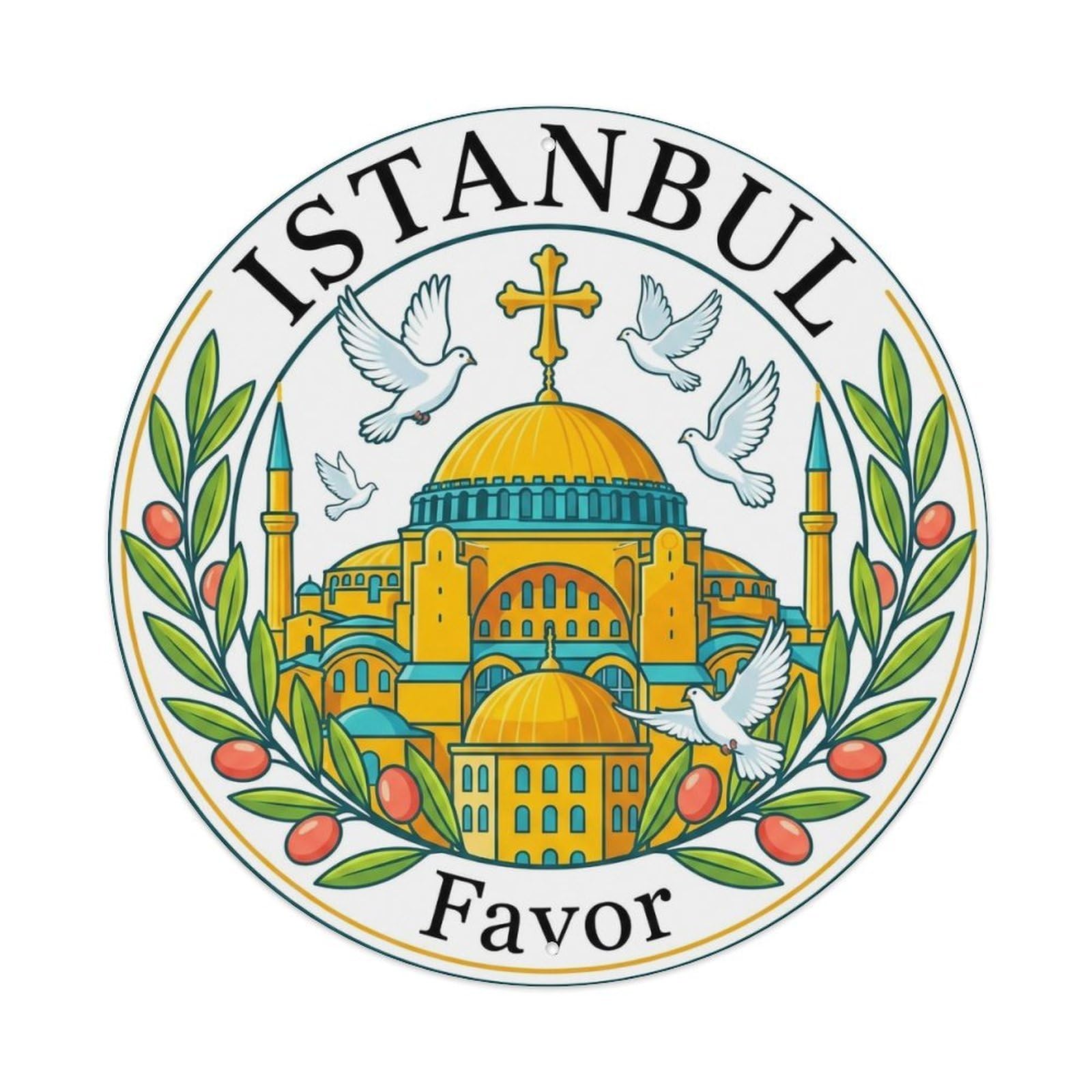 Vintage Travel Istanbul Turkey Favor Vintage Metal Tin Sign Plaque Wall Decor for Cafe, Club Bar, Office, Garden Metal Poster 8x8Inch