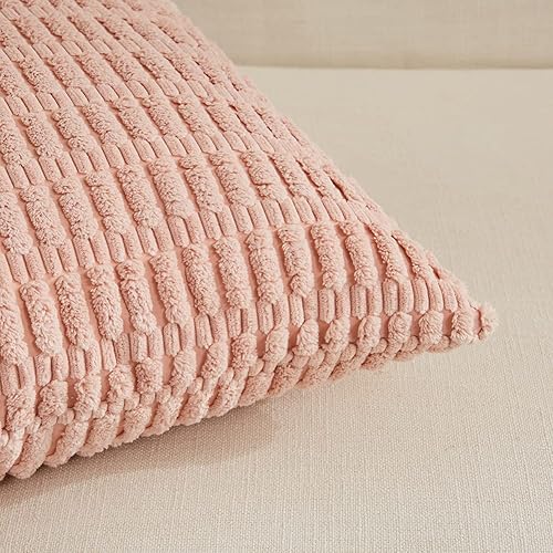 Miniatura 4 de Fancy Homi - Paquete de 2 fundas de almohada decorativas lumbar rosado claro de 12 x 20 pulgadas para sala de estar, sofá y dormitorio, funda de