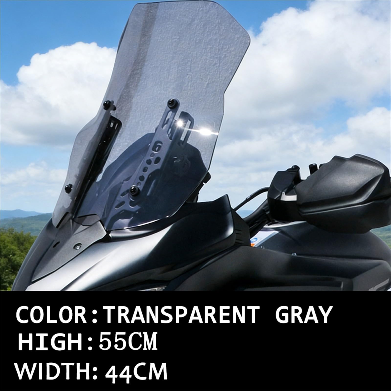 Szybka szyba motocyklowa Pasuje do KAWASAKI VERSYS 1000 SE | Podwyższony deflektor przedniej szyby motocykla(Transparent gray)